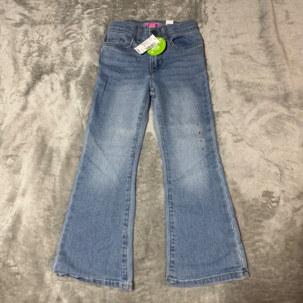 The Childrens Place Girls Flare Jeans Light Ruby Wash Size 5 NWT